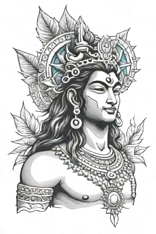 a collarbone tattoo having Shiva. the tattoo should be 3d and realistic and should symbolize success, peace and growth tattoo design idea