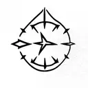 North Star with cursive letters M and A tattoo design idea