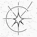 North Star with cursive letters M and A tattoo design idea