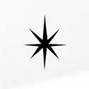 North Star with cursive letters M and A tattoo design idea
