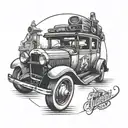 Hudson car tattoo design idea