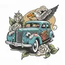 Hudson car tattoo design idea