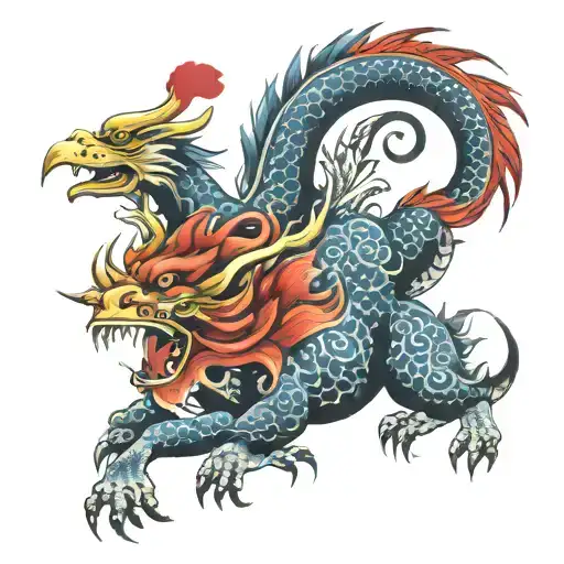 year of the dragon,rooster,monkey and ox tattoo design idea