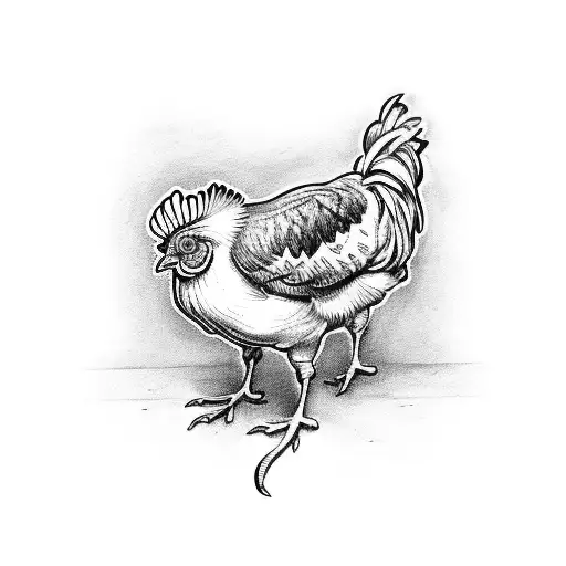 chicken, butcher, flannel tattoo design idea