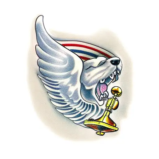 Dog paw with wings  tattoo design idea