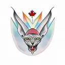 Old school Canadian Sphynx tattoo design idea