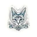 Old school cat tattoo design idea