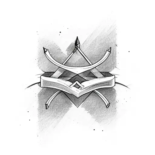 bow and arrow with the words "remember to pause and breathe" intertwined  tattoo design idea