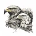 rosees and eagle tattoo design idea