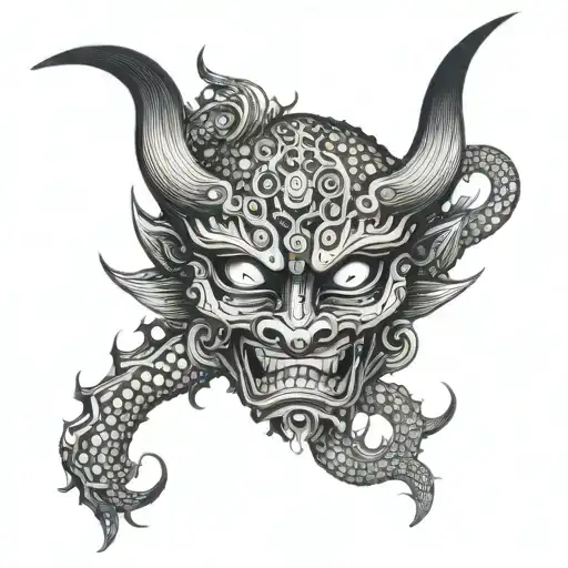 mascara oni tattoo design idea