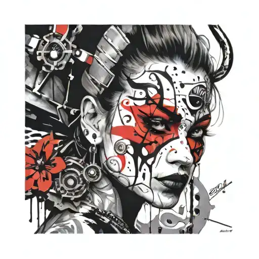mascara oni tattoo design idea