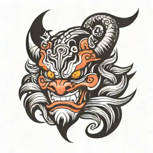 mascara oni tattoo design idea