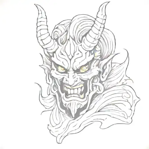 mascara oni tattoo design idea