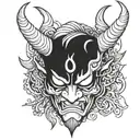 mascara oni tattoo design idea