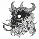 mascara oni tattoo design idea
