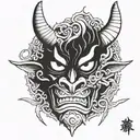 mascara oni tattoo design idea