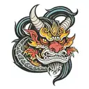 mascara oni tattoo design idea
