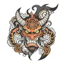 mascara oni tattoo design idea