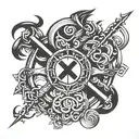 bdsm symbol combined tattoo design idea