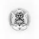 god hephaestus in the forge tattoo design idea