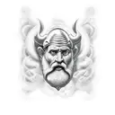 god hephaestus in the forge tattoo design idea