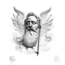 god hephaestus in the forge tattoo design idea