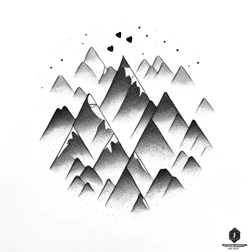 A road bike combined with the love for mountains, with a crack that represents a broken heart tattoo design idea