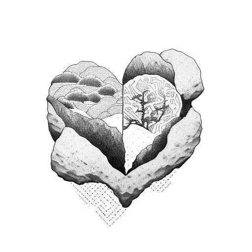cycling, mountains, broken heart tattoo design idea