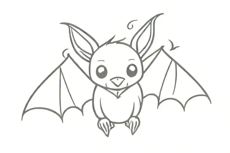 Cute bat tattoo design idea