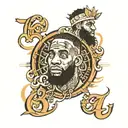 Design a tattoo with 'Mamba Mentality' at its core, combined with the LeBron James logo and the numbers 8 and 24. Includ tattoo design idea