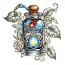 Magic Potion Tattoos colour tattoo design combining elements tattoo design idea