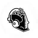 welding helmet with a welding torch in front that is pointed at a brain tattoo design idea