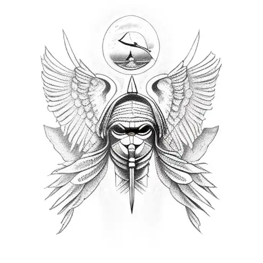 Libra whit a vulture and Angel  tattoo design idea