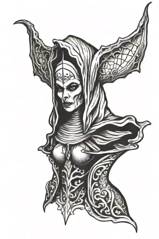 devil nun tattoo sketch tattoo design idea