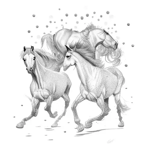a bridge made of horses  tattoo design idea