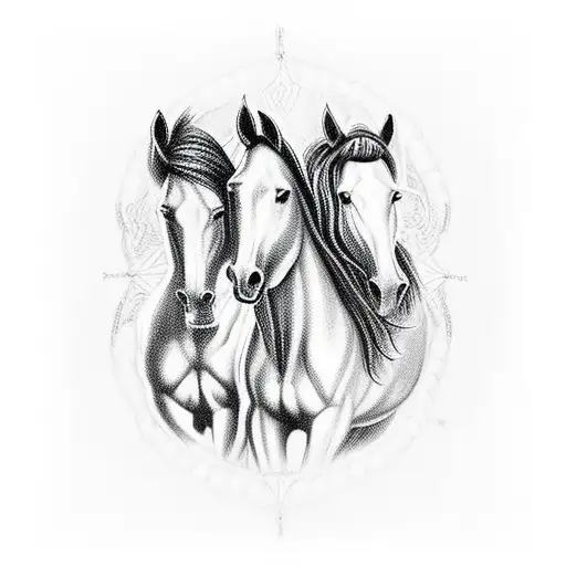 a bridge made of horses  tattoo design idea