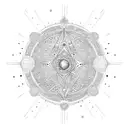 Moon line space geometry sparkles feminity dot spirituality tattoo design idea