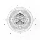 Moon line space geometry sparkles feminity dot spirituality tattoo design idea