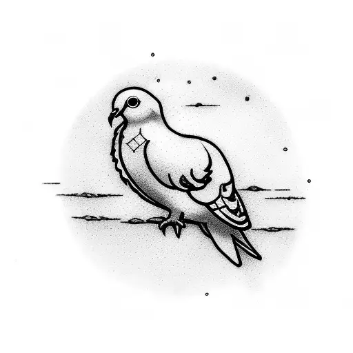 dove with cross tattoo design idea