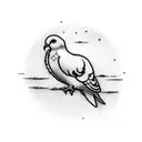 dove with cross tattoo design idea