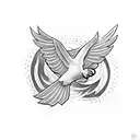 dove with cross tattoo design idea