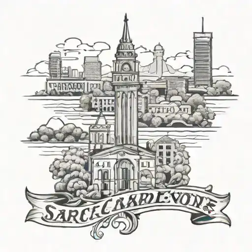 Sacramento skyline tattoo design idea