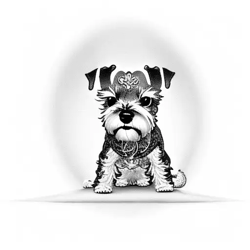 Minature schnauzer memorial tattoo design idea