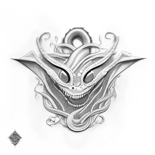 crânio e cobra tattoo design idea