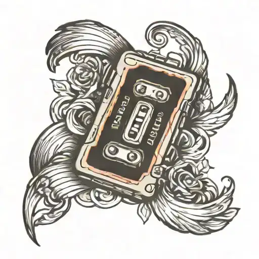 vintage cassette tape record tattoo for men tattoo design idea