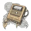 vintage cassette tape record tattoo for men tattoo design idea
