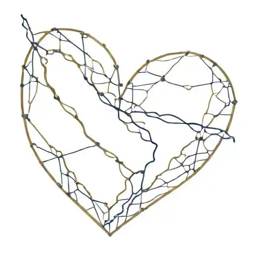 Kintsugi heart made tattoo design idea