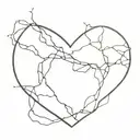 Kintsugi heart made tattoo design idea