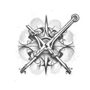 Thin line tattoo that can go on the arm or leg, small size approximately 4x3 cm in dimensions for 4 men brothers tattoo design idea