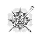 Thin line tattoo that can go on the arm or leg, small size approximately 4x3 cm in dimensions for 4 men brothers tattoo design idea